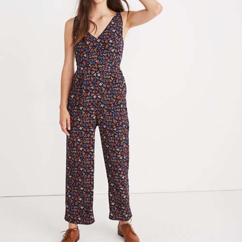 Madewell V-Neck Jumpsuit in Garden Party